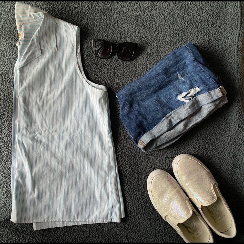 90s Vintage Talbots button up tank; 18W